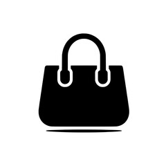 Handbag Icon: A simple yet stylish black silhouette of a handbag, representing fashion, style, and accessories. It's perfect for web design, mobile apps, and social media.