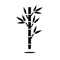 Bamboo Silhouette:  A stylized illustration of a single bamboo stalk with leaves, rendered in a simple black silhouette against a clean background. Evokes tranquility and natural beauty.