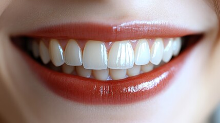 Obraz premium Radiant Smile: A Close-Up of Perfect Teeth and Lips