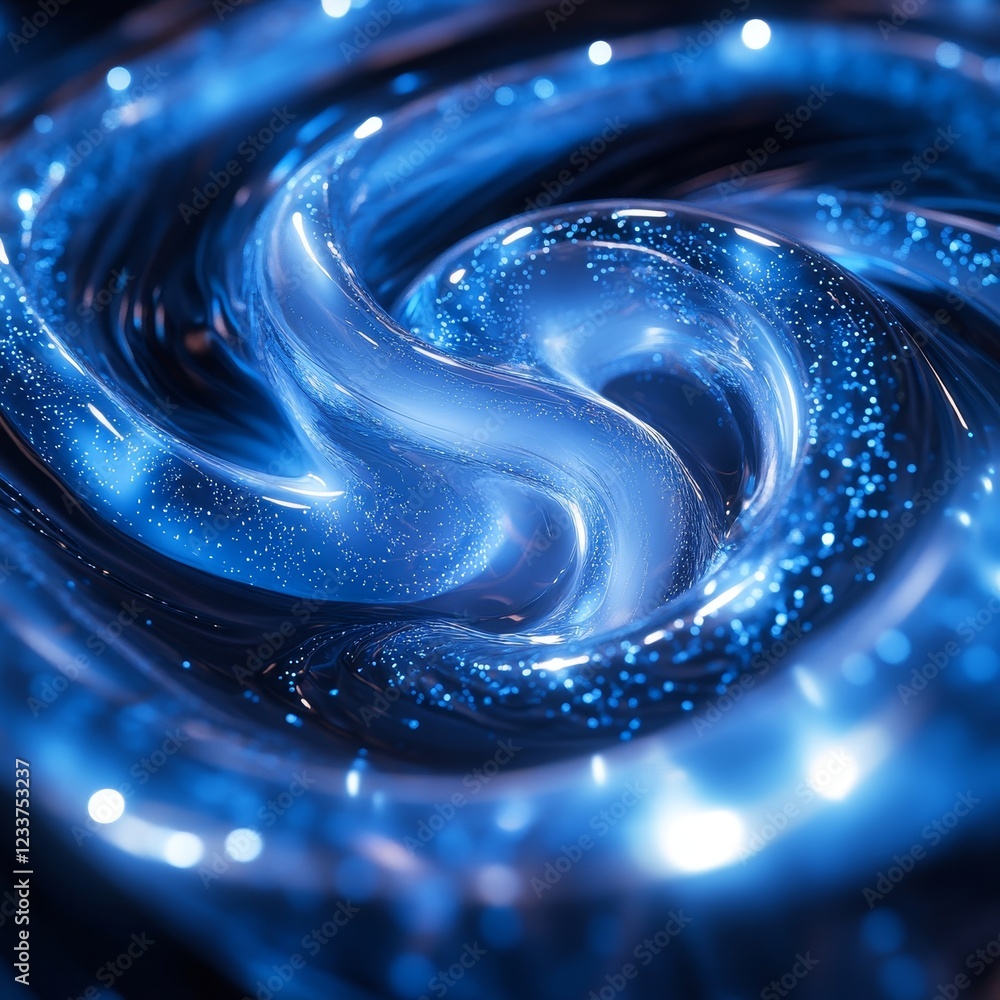 Poster abstract 3d rendering of spiraling luminous shapes. futuristic, fluid motion with sci-fi appeal., ge