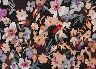 Colorful Botanical Texture Seamless Pattern Design