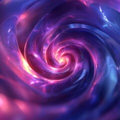 Abstract 3D rendering of spiraling luminous shapes. Futuristic, fluid motion with sci-fi appeal., Generative AI