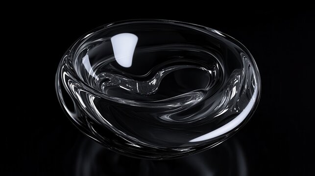A dynamic abstract animation featuring a rotating glass shape on a black background.