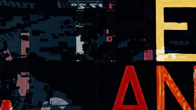 Retro grunge textured background animation and random text. 4K quality footage