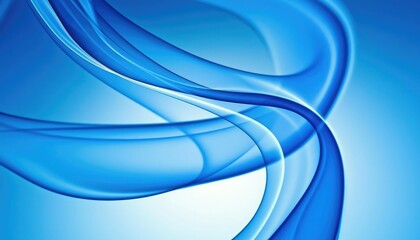 Naklejka premium A serene blue abstract design featuring smooth, flowing curves and waves, evoking a sense of calm and tranquility.