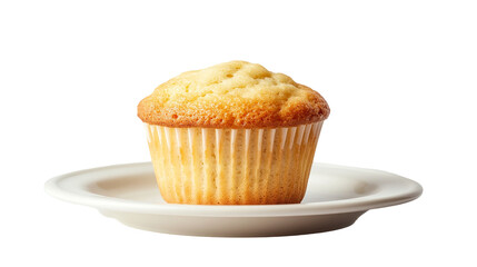 Delicious Homemade Vanilla Muffin on Ceramic Plate &ndash; Perfect Sweet Treat for Breakfast or Snack
