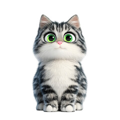 Obraz premium Cat Plush Toy With Soft Blue-Stri Transparent Background with Realistic Details and Clean Design