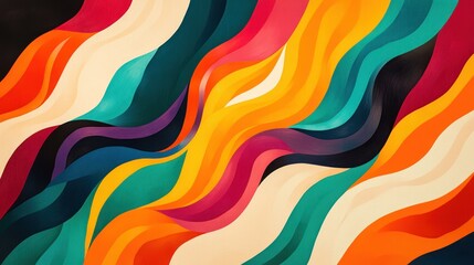 Obraz premium Vibrant wavy stripes, abstract design, digital art, background texture, website banner