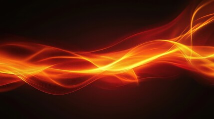 Obraz premium A fiery flame background blazing against a dark black backdrop, with glowing orange and yellow hues creating a dynamic and intense visual.