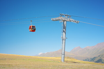 Cable cars up to the tianmen mountain.