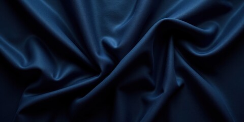 Obraz premium Glimmering dark blue fabric exudes elegance in its deep hues contrasting with subtle light blue accents; its silky-smooth texture invites touch