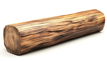 Wooden driftwood branch, isolated on a white background, ultra-realistic photography. 