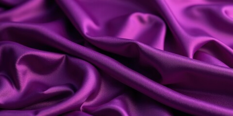 Obraz premium Glossy, deep purple satin exudes elegance with its smooth texture and dynamic folds, capturing an enchanting sense of movement