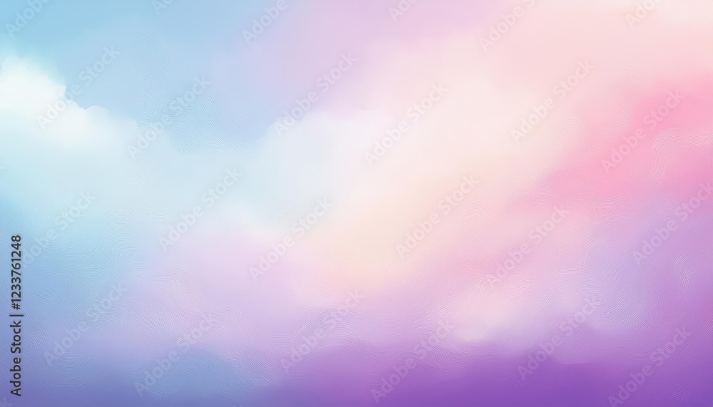 Poster vibrant watercolor gradient pastel background with whimsical cloud formations, creating an ethereal 