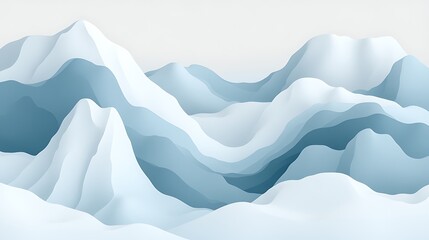 Obraz premium Abstract Blue and White Mountain Range Illustration