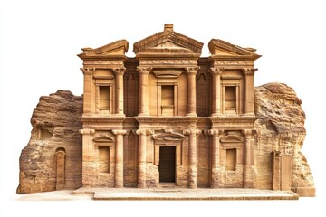 Naklejka premium Petra archaeological architecture rock-carved.