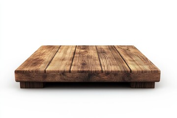Rustic wooden platform, studio shot, white background, product display