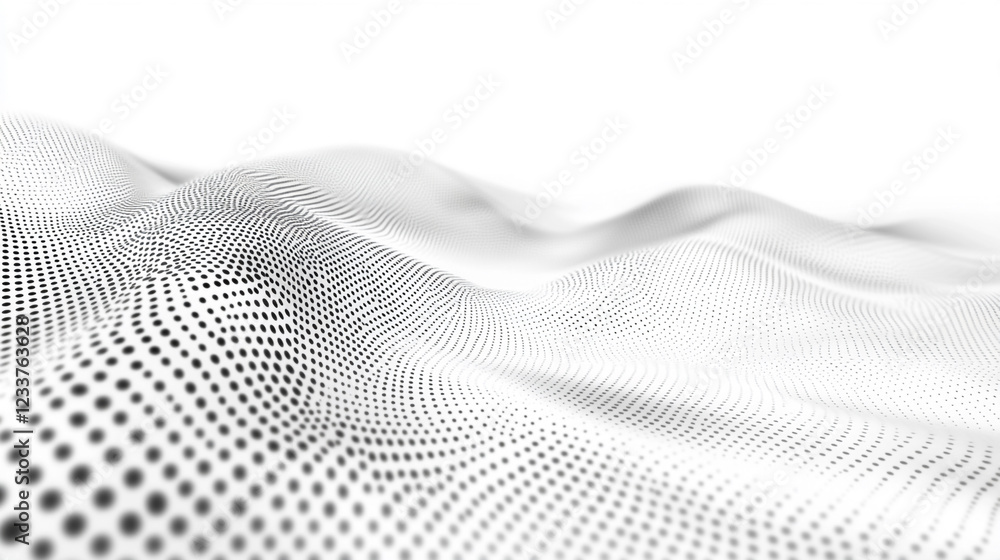 Poster abstract image of a composition of dots creating a feeling of landscape. minimalistic background, ab