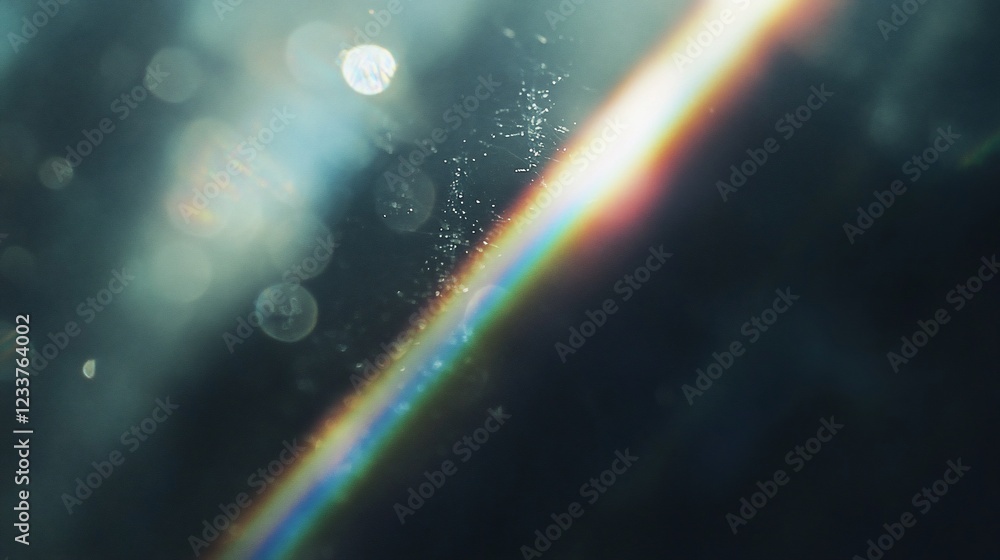 Poster abstract rainbow light with bokeh effect and dark background perfect for overlays