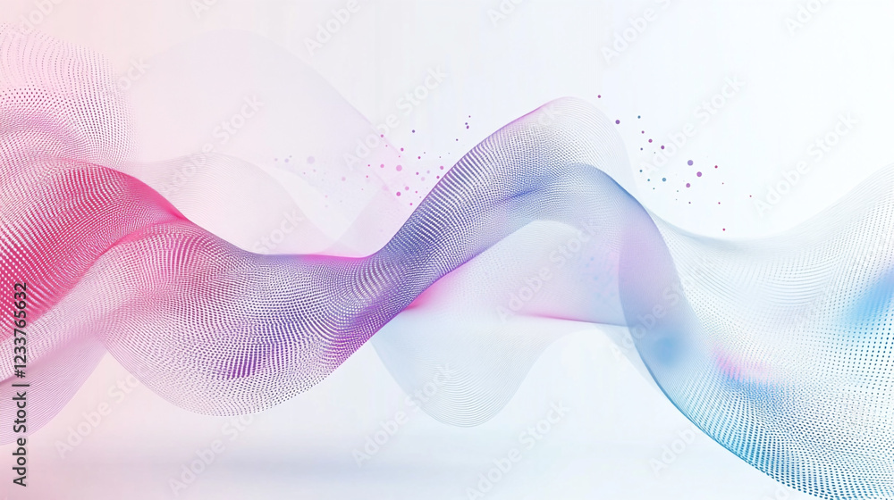 Poster abstract design of connected dots and lines with intricate wave patterns symbolizing global business