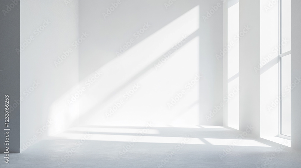 Poster minimal white light and shadow background. a serene white background with gentle light. background f