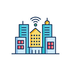  Smart City Icon for Digital Infrastructure
