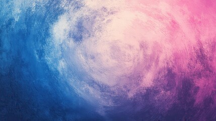 Fototapeta premium A grunge-inspired background featuring a swirling vortex of blue, pink, and purple hues with a grainy texture and noise.