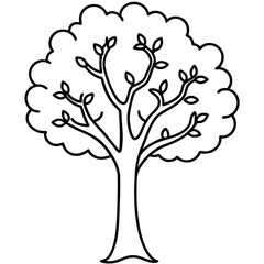 Fototapeta premium Enchanted Tree in Dreamy Hues Line Art Vector