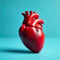 Broken Heart: A Red Anatomical Study in Minimalist Style