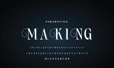 Luxury beauty font alphabet logo. Typography beautiful fashion elegant classic letters serif italic fonts wedding vintage retro casters logos. vector illustration