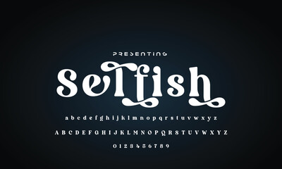 Luxury beauty font alphabet logo. Typography beautiful fashion elegant classic letters serif italic fonts wedding vintage retro casters logos. vector illustration