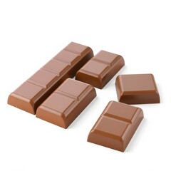 Fototapeta premium 3D Realistic Chocolate Pieces for Packaging Design