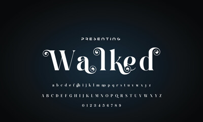 Luxury beauty font alphabet logo. Typography beautiful fashion elegant classic letters serif italic fonts wedding vintage retro casters logos. vector illustration