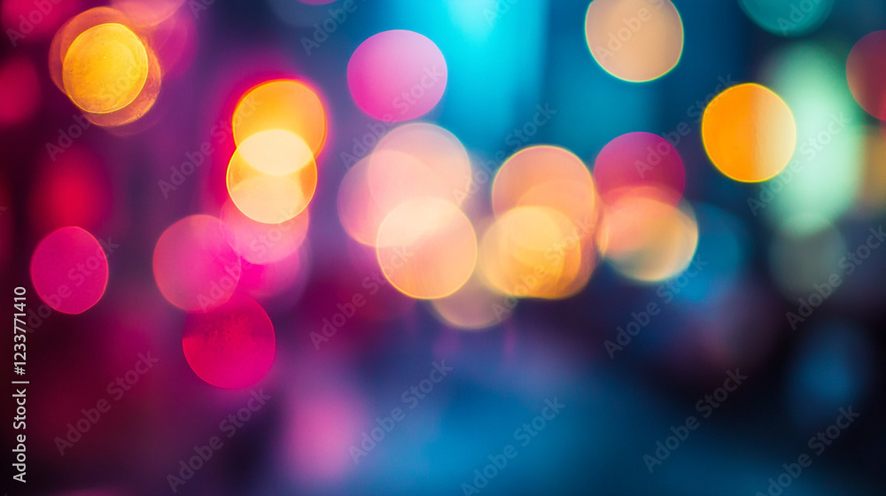 Poster abstract colorful bokeh lights background, abstract background with bokeh defocused lights