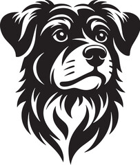 Black Dog Silhouette Vector, High Quality Illustration on White Background