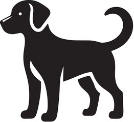 Black Dog Silhouette Vector, High Quality Illustration on White Background