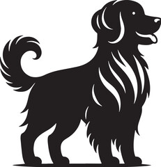Black Dog Silhouette Vector, High Quality Illustration on White Background