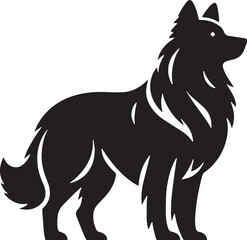 Black Dog Silhouette Vector, High Quality Illustration on White Background