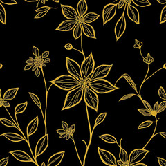 Oil painting .Luxurious golden botanical background. Printable wallpapers, covers, wall art, greeting card, wedding cards, invitations.