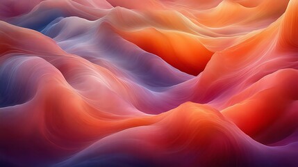 Obraz premium Abstract Colorful Wavy Landscape Digital Art