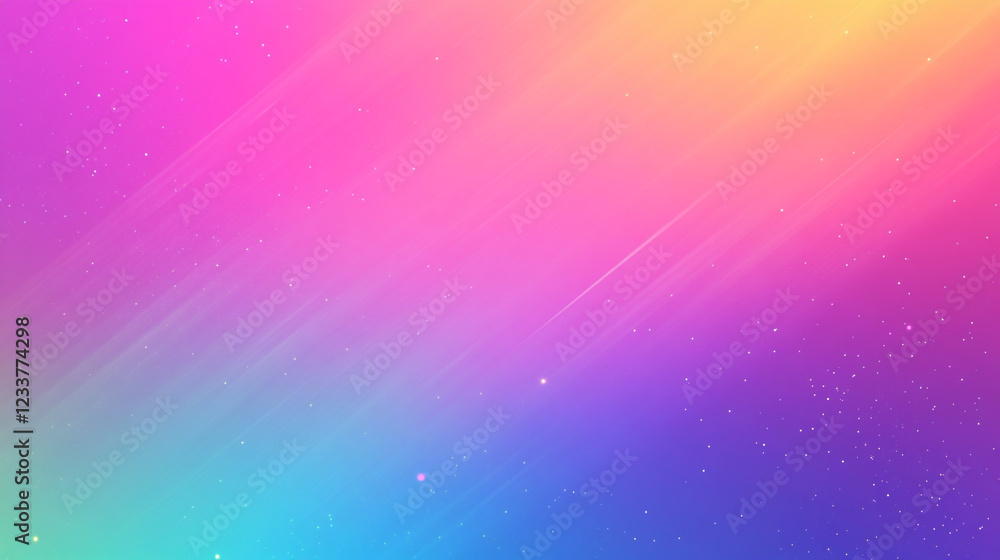 Poster dreamy and vibrant orange and purple gradient with abstract colorful gradient line sparkling effects
