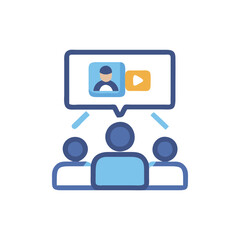  Video Conference Icon for Remote Communication