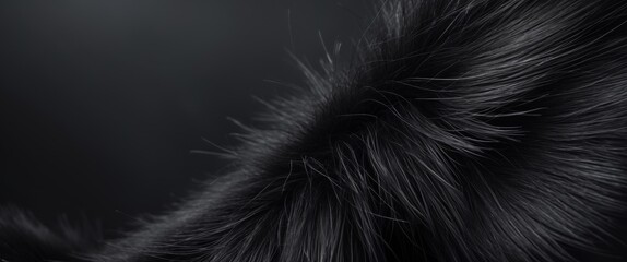Obraz premium close up of black fur texture for background and design.