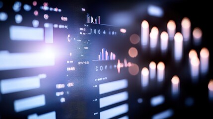 Fototapeta premium Data Analytics Graphs and Charts on Digital Screen