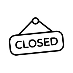 Closed sign icon in minimalistic style for business concept