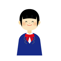 ブレザーの制服の可愛い女子学生のイラスト