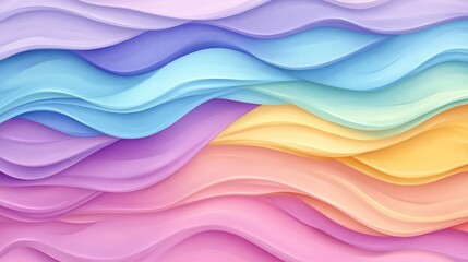 Fototapeta premium Pastel waves flowing, abstract background, design texture