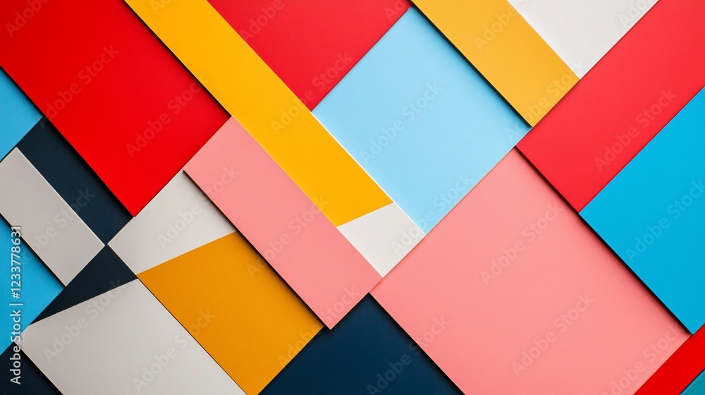 Poster abstract geometric background with colorful overlapping shapes creating modern art