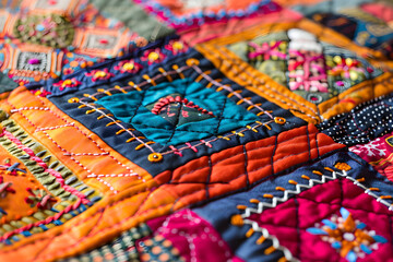 Vibrant Fusion: A Masterpiece of Traditional and Contemporary Quilt Artistry