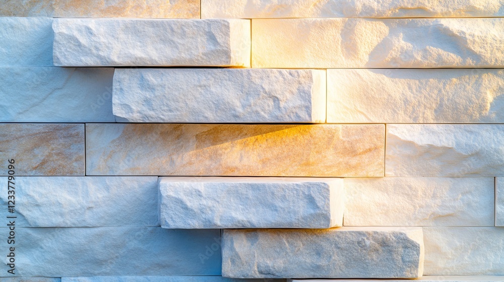 Aufkleber natural stone wall with soft lighting creating beautiful textures and patterns in modern design